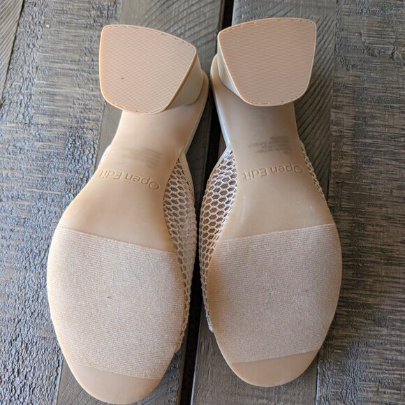 Open Edit Mesh Summer Block Heel Open Toe Sandals Size 6.5 NWOB - Picture 5 of 6